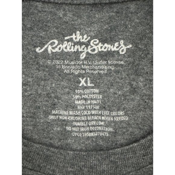 The Rolling Stones Vintage Band Tee T-Shirt Womens Size XL Gray Blunt Edges - Picture 5 of 5